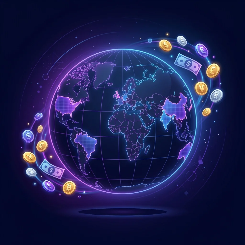 Tipping etiquette around the world — globe with currencies
